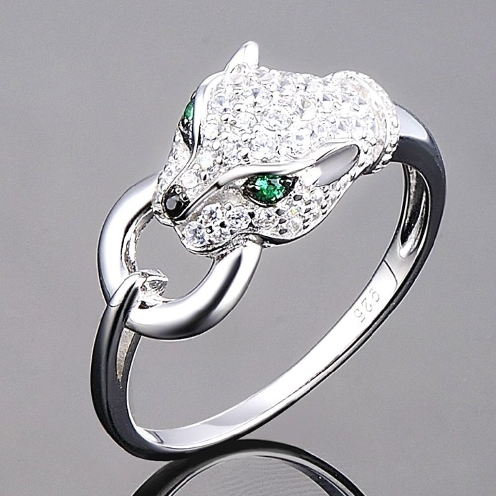⚡ Green Eye Leopard Head Cool Anillos Fashion Animal Rings for Women, PD… - Picture 1 of 1
